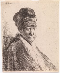 En man med turban (Rembrandts far) av Rembrandt van Rijn