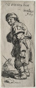 En bonde som ropar: det är väldigt kallt, 1634. av Rembrandt van Rijn