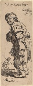 En bonde ropar: "tis vinnich kout" (det är bitande kallt) av Rembrandt van Rijn