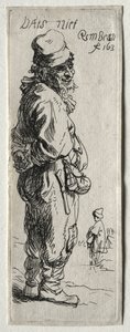 En bonde som svarar: det är ingenting, förmodligen 1634. av Rembrandt van Rijn