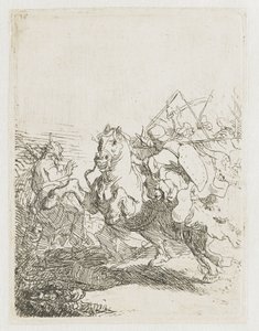 En kavalleristrid av Rembrandt van Rijn