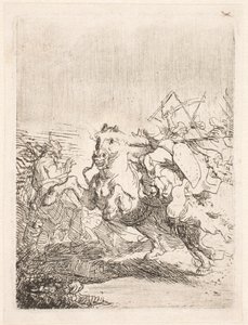 En kavalleristrid av Rembrandt van Rijn