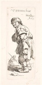 En bonde: en av två, som ropar av Rembrandt van Rijn