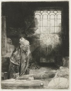 En forskare i sin studie av Rembrandt van Rijn
