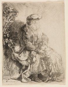 Abraham smeker Isaac av Rembrandt van Rijn