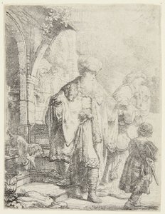 Abraham förvisar Hagar och Ismael av Rembrandt van Rijn