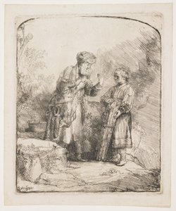 Abraham och Isak, 1645 av Rembrandt van Rijn