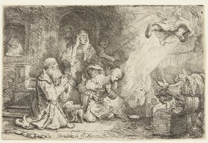 Ängeln lämnar Tobias familj av Rembrandt van Rijn