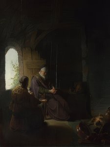 Anna och den blinde Tobit. Omkring 1630 av Rembrandt van Rijn