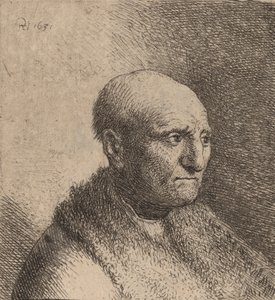 Skallig man i en pälsmantel, ca. 1630. av Rembrandt van Rijn