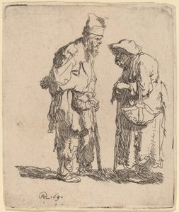 Tiggarman och tiggarkvinna samtalar av Rembrandt van Rijn