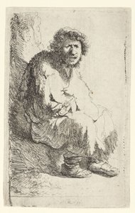 Tiggare sittande på en bänk av Rembrandt van Rijn