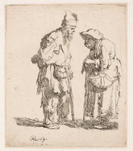En tiggare och en tiggarkvinna som samtalar av Rembrandt van Rijn