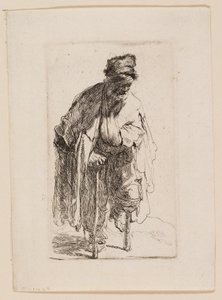 Tiggare med ett träben av Rembrandt van Rijn