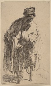 Tiggare med ett träben av Rembrandt van Rijn