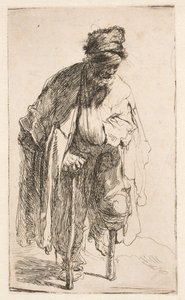 Tiggare med ett träben av Rembrandt van Rijn