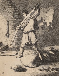 Halshuggning av Johannes Döparen, ca. 1627. av Rembrandt van Rijn