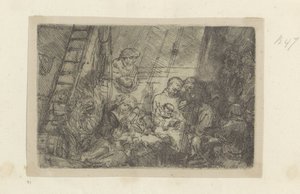 Besnijdenis in de stal Samling av åttiofem originaltryck (serietitel) av Rembrandt van Rijn