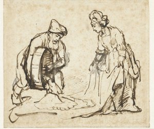 Boas och Rut av Rembrandt van Rijn