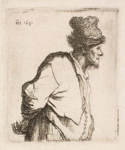 Bonde med händerna på ryggen av Rembrandt van Rijn