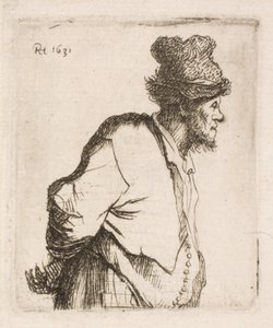 Bonde med händerna på ryggen av Rembrandt van Rijn