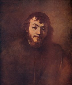 Byst av en skäggig ung man med kalot, 1663 av Rembrandt van Rijn