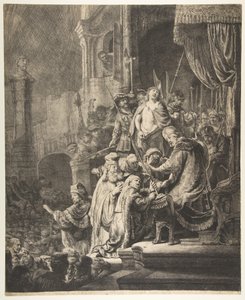 Kristus före Pilatus: den stora plattan, 1636. av Rembrandt van Rijn