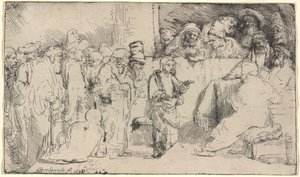 Kristus disputerar med läkarna: en skiss av Rembrandt van Rijn