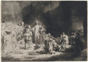 Kristus predikar (Hundragulderstrycket) av Rembrandt van Rijn