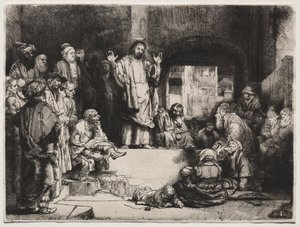 Kristus predikar den lilla graven, ca. 1657. av Rembrandt van Rijn