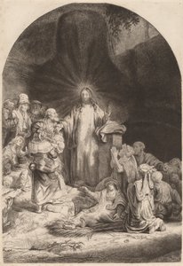 Christ Preaching and Healing Fragment from the Hundred Gulden Print, ca. 1649. av Rembrandt van Rijn
