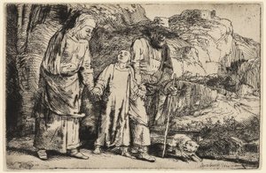 Kristus återvänder från templet med sina föräldrar av Rembrandt van Rijn