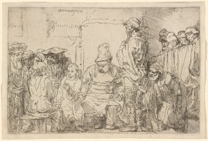Kristus sitter och disputerar med läkarna av Rembrandt van Rijn