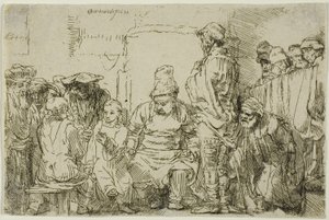Kristus sitter och disputerar med läkarna av Rembrandt van Rijn