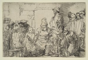 Kristus satt och disputerade med läkarna, 1654. av Rembrandt van Rijn
