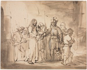 Kristus tagen inför Kaifas av Rembrandt van Rijn