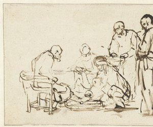 Kristus som tvättar lärjungarnas fötter av Rembrandt van Rijn