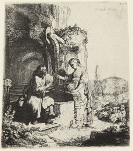 Kristus och kvinnan från Samarien av Rembrandt van Rijn