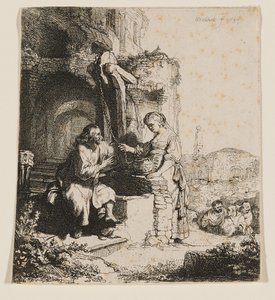 Kristus och kvinnan från Samarien: Bland ruinerna av Rembrandt van Rijn