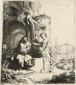 Kristus och Samariens kvinna bland ruiner [Johannes 4:5-20], 1634. av Rembrandt van Rijn