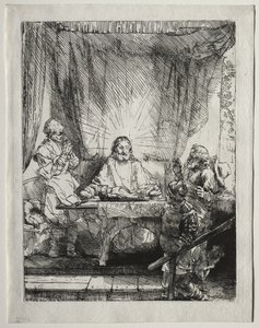 Kristus i Emmaus: Den större tavlan av Rembrandt van Rijn