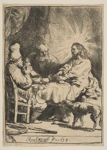 Kristus i Emmaus: The Smaller Plate, 1634. av Rembrandt van Rijn
