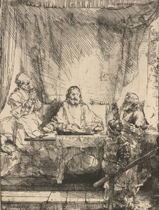 Kristus i Emmaus: den större plattan, 1654. av Rembrandt van Rijn