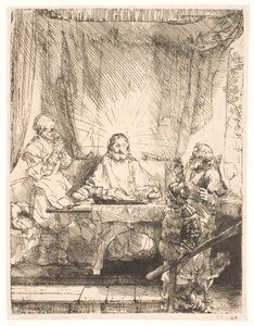 Kristus i Emmaus: den större tavlan av Rembrandt van Rijn