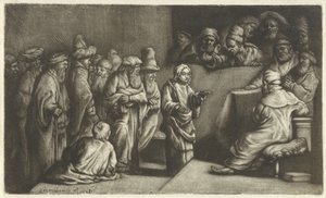 Kristus disputerar med läkarna: en skiss av Rembrandt van Rijn
