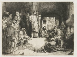 Kristus predikar (”Den lilla graven”) av Rembrandt van Rijn