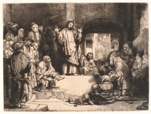 Kristus predikar ("La petite tombe") av Rembrandt van Rijn