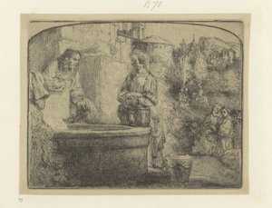 Kristus och den samaritanska kvinnan Recueil de quatre-vingt-cinq estampes originales (serietitel) av Rembrandt van Rijn