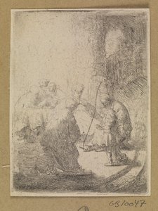 Kristus som ett barn och de skriftlärda. Liten tallrik av Rembrandt van Rijn