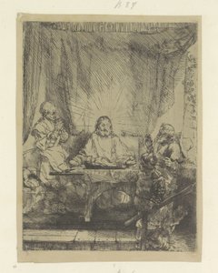 Christus te Emmaus: grote plaat Samling av åttiofem originaltryck (serietitel) av Rembrandt van Rijn